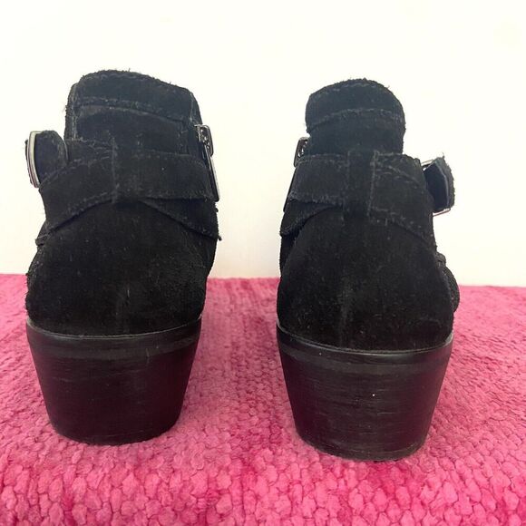 Vince Camuto Pamma Suede Leather Ankle Boots Black Size 8 - Picture 5 of 12